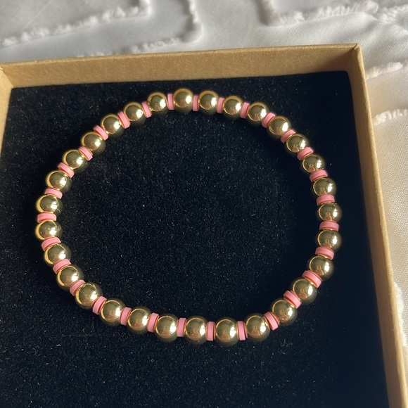 Gold Beaded Stackable Stretch Bracelets Set -  14K Gold Beads - Picture 11 of 16